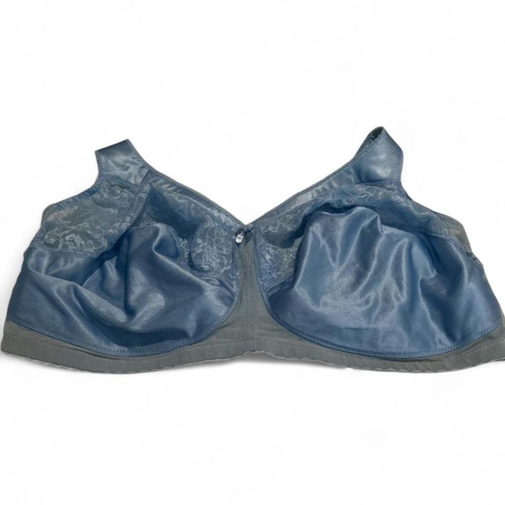 Glamorise MagicLift Bra Women 48G Blue Good Wire-Free Lace Support